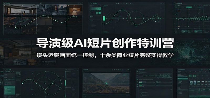 导演级AI短片创作特训营:镜头运镜画面统一控制,十余类商业短片完整实操教学(更新)万象阁-VIP网课-网赚项目-创业项目-精品资源-技能教程万象阁