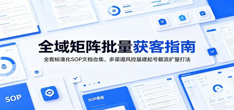 全域矩阵批量获客指南:全套标准化SOP文档合集,多渠道风控基建起号截流扩量打法万象阁-VIP网课-网赚项目-创业项目-精品资源-技能教程万象阁