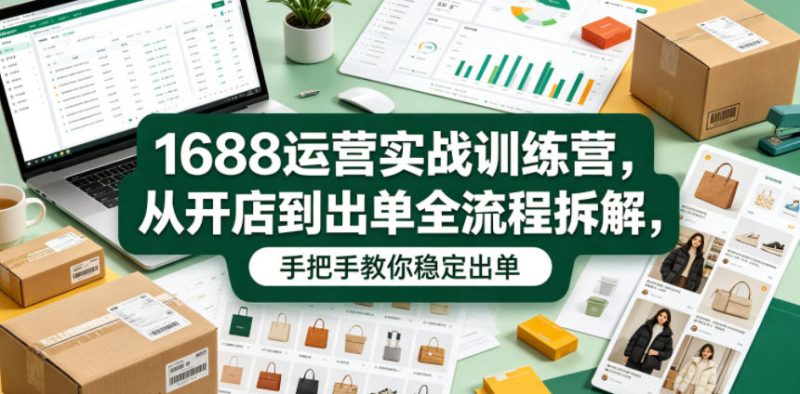 1688运营实战训练营,从开店到出单全流程拆解,手把手教你稳定出单(更新0620)万象阁-VIP网课-网赚项目-创业项目-精品资源-技能教程万象阁