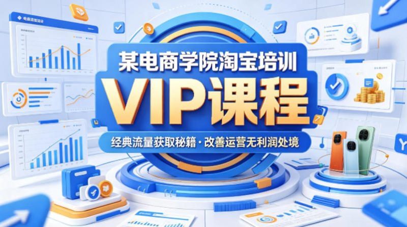 某电商学院淘宝培训VIP课程,各种经典有用的流量获取秘籍,改善运营产品没利润的处境(2026年6月)万象阁-VIP网课-网赚项目-创业项目-精品资源-技能教程万象阁