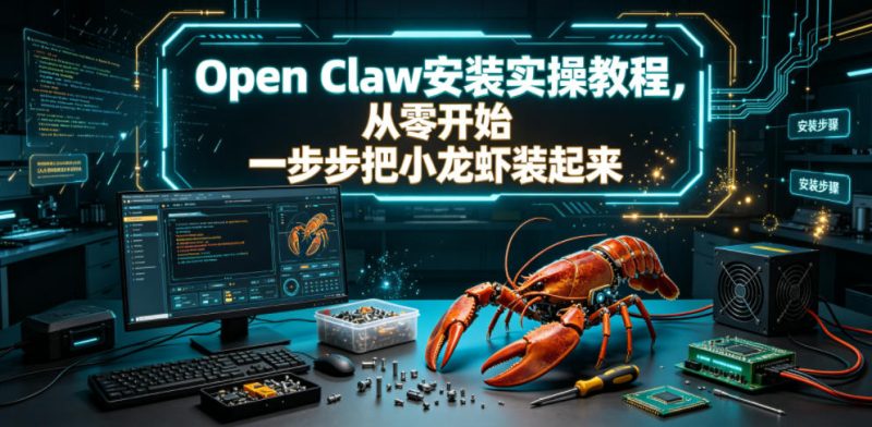 Open Claw安装实操教程,从零开始一步步一步步把小龙虾装起来万象阁-VIP网课-网赚项目-创业项目-精品资源-技能教程万象阁