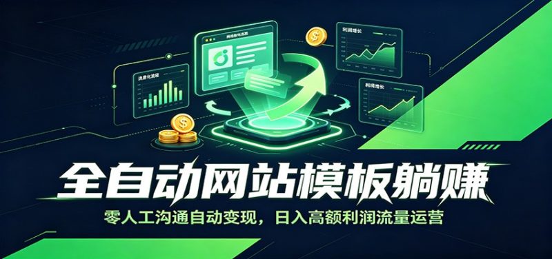 全自动网站模板躺赚:零人工沟通自动变现,日入高额利润流量运营万象阁-VIP网课-网赚项目-创业项目-精品资源-技能教程万象阁