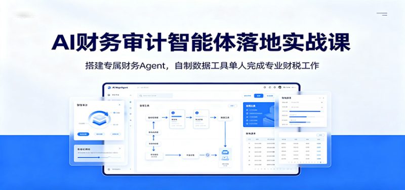 AI财务审计智能体落地实战课:搭建专属财务Agent,自制数据工具单人完成专业财税工作万象阁-VIP网课-网赚项目-创业项目-精品资源-技能教程万象阁