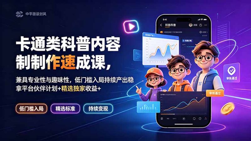 卡通类科普内容制作速成课,兼具专业性与趣味性,低门槛入局持续产出稳拿平台伙伴计划+精选独家收益万象阁-VIP网课-网赚项目-创业项目-精品资源-技能教程万象阁
