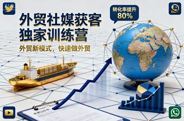 外贸社媒获客独家训练营，外贸新模式，快速做外贸(更新26年6月)万象阁-VIP网课-网赚项目-创业项目-精品资源-技能教程万象阁